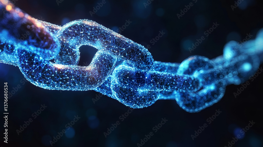 Poster blockchain. quantum computer architecture. fantastic cyberspace technology of the future. secure dig