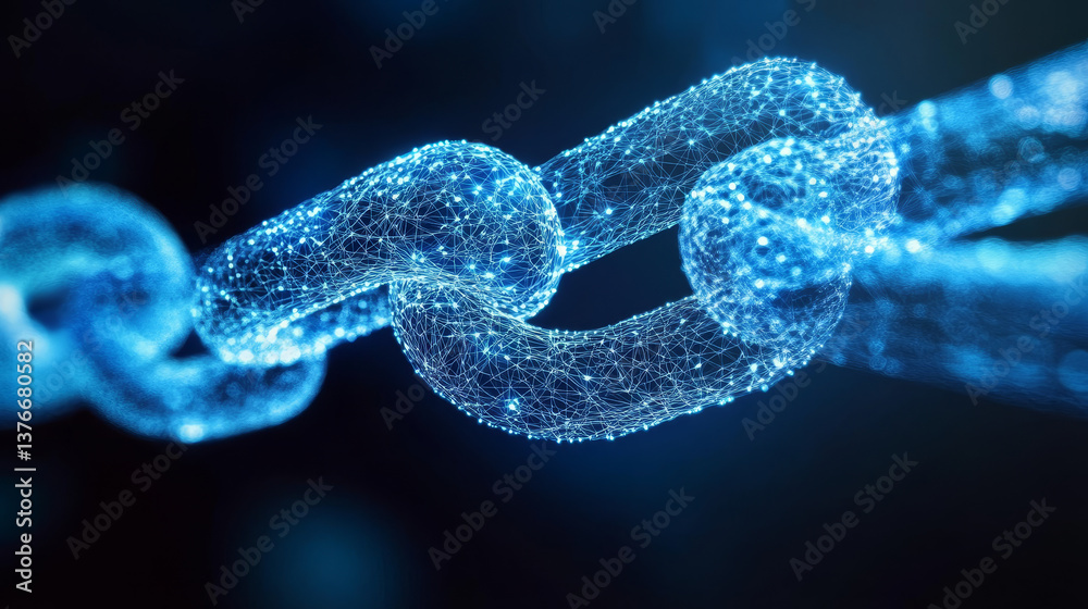 Poster blockchain. quantum computer architecture. fantastic cyberspace technology of the future. secure dig