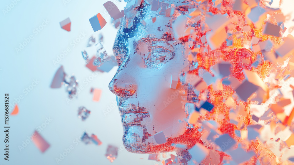 Poster big data concept. global information gathering. introduction of artificial intelligence. concept of 