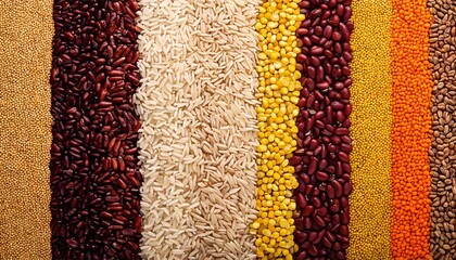 grãos diversos organizados em listras verticais, agricultura, produção