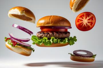 Juicy Burger with Fresh Toppings A Delicious Culinary Experience