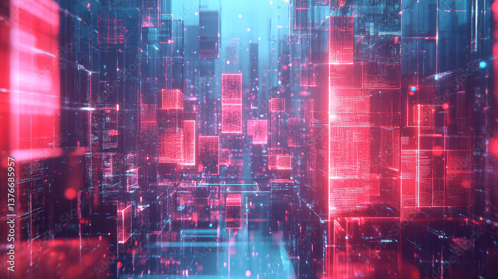 Poster big data concept. global information gathering. introduction of artificial intelligence. concept of 