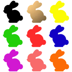Fotobehang set of colored rabbits vector image © Жанна 