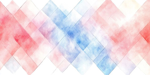 Soft Brushstroke Watercolor Grid Design Featuring Red, Blue, and White Colors Blending Harmoniously for an Abstract Backdrop