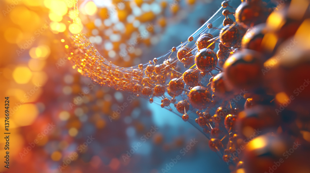 Poster nanotechnology in modern science. future technologies in study of structure of nanomaterials. 3d ill