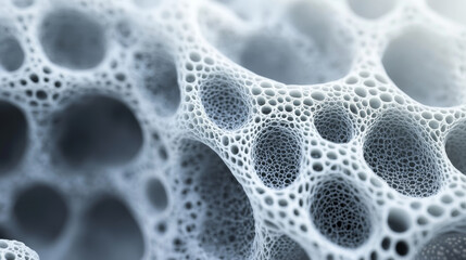 Neural network in nanotechnology cyberspace. Abstract 3D illustration of synthetic web. Organic and synthetic compounds in nanostructures. High resolution high tech poster