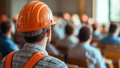 Construction workers listening attentively during safety training program