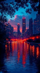 singapore skyline at dusk