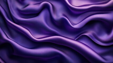 Fototapeta premium Luxurious purple silk fabric with soft, flowing waves and elegant draping.