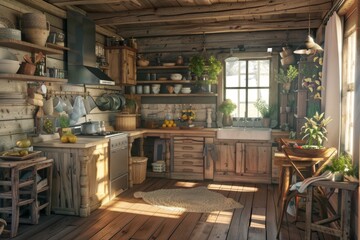 Fototapeta premium Interior of a Cozy Scandinavian Style living room