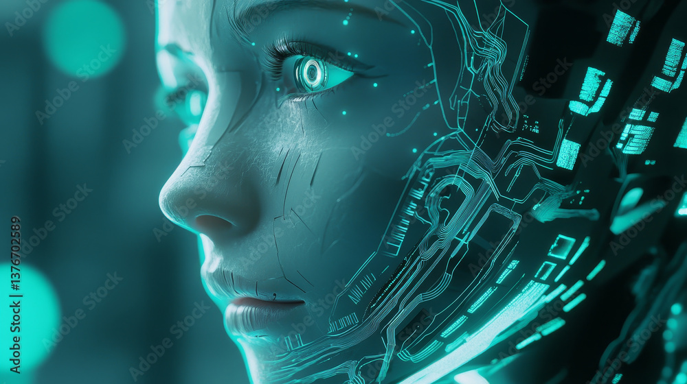 Poster secure chat, chat bot, network communication. artificial intelligence in global cyberspace 3d illust