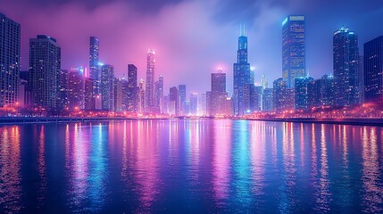 Fototapeta premium singapore skyline at night