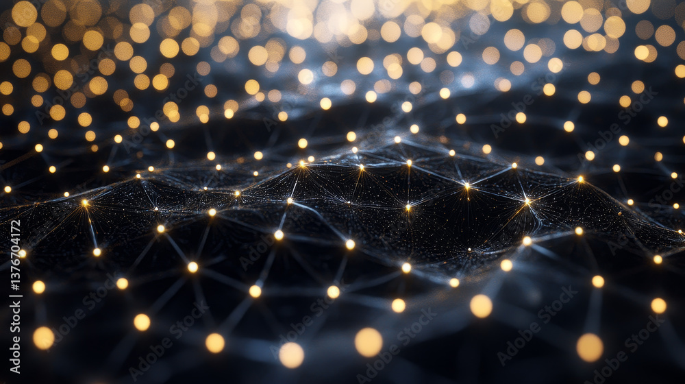 Poster atom, structure and research. artificial intelligence and scientific discoveries. 3d illustration of