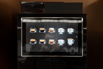 Coffee machine with touch screen display