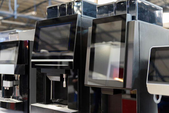 A range of automatic coffee machines with a large screen display