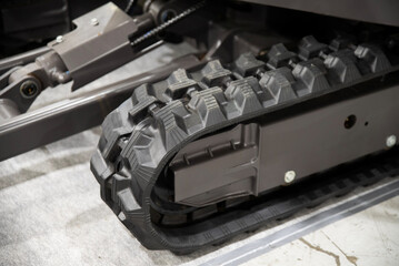 Rubber crawler track on earthmoving equipment