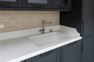 Chrome single lever filtered water kitchen tap