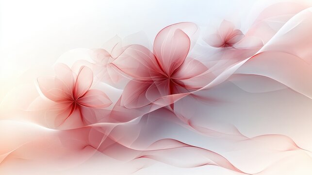 Abstract floral design with petals forming parabolic curves. Minimalist composition with text space