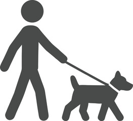 Person Walking Dog Vector