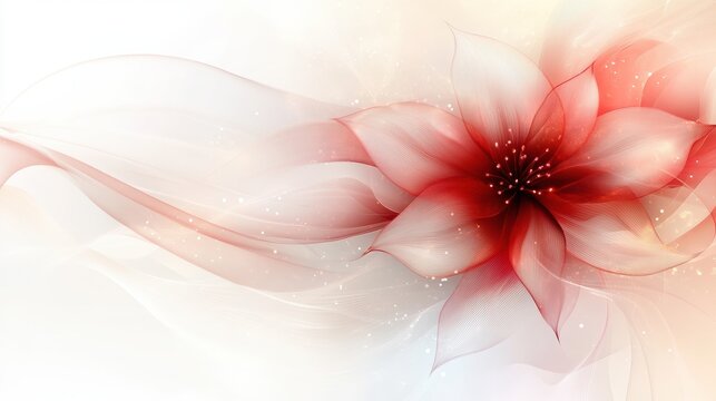 Abstract floral design with petals forming parabolic curves. Minimalist composition with text space