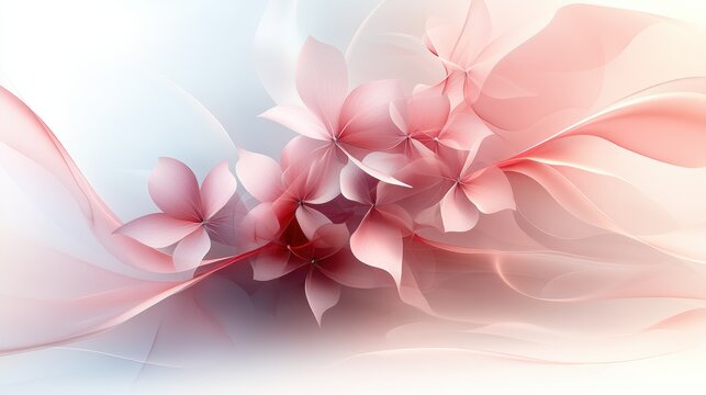 Abstract floral design with petals forming parabolic curves. Minimalist composition with text space
