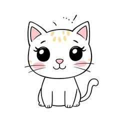 Obraz premium Cute Talking Cat Illustration