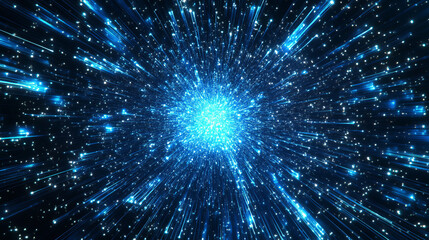 High technology, big data, futuristic database, high-speed wireless networks. 3D illustration of the abstract concept of digital globalism