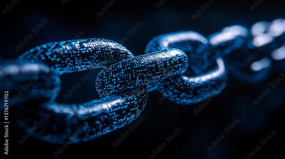 Wall mural big data, blockchain, hi tech. information flow, decentralized global database structure. 3d illustr