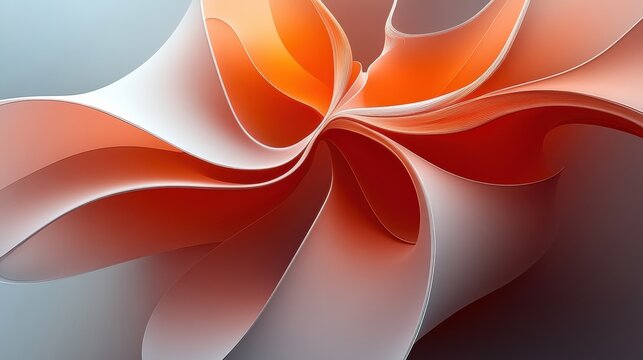 Abstract floral design with petals forming parabolic curves. Minimalist composition with text space