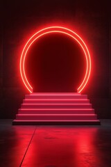 Obraz premium Red neon light background