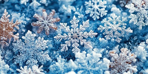 Intricate ice crystals, glistening with frosty beauty, create a stunning winter scene