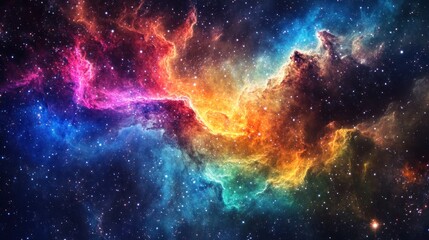 Spectacular cosmic vista: a vibrant nebula of interstellar gas and stars