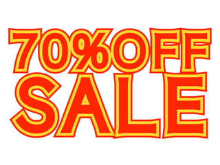 「70%OFFセール」文字