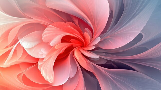 Abstract floral design with petals forming parabolic curves. Minimalist composition with text space