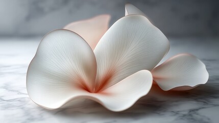 Abstract floral design with petals forming parabolic curves. Minimalist composition with text space
