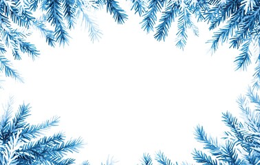 Illustration featuring a watercolor snowy forest with Christmas fir trees surrounded by winter nature and conifers serving as a holiday background for a rural landscape and outdoor scene on a white