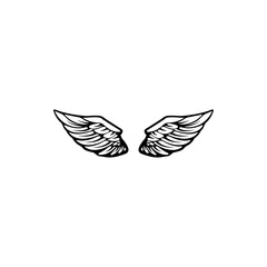 vector emblems with wings. Design elements for logo, label, emblem, sign. Vector illustration.