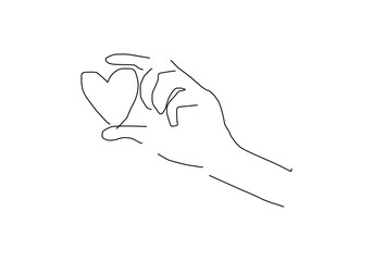  line art illustration representing love, drawn with elegant and simple strokes