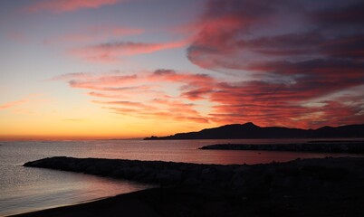 sunset over the sea