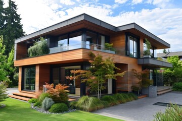 Fototapeta premium Exterior of a modern luxury home