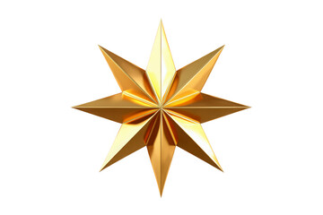 Obraz premium 3D golden star with geometric design and glossy finish centered on a white background in minimalist style