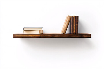 Books on Rustic Wooden Shelf Minimalist Decor