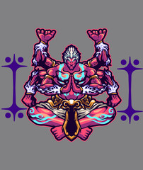 the god with six hands is a god of destruction and destruction, anyone who dares to disturb him will perish.