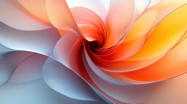 Abstract floral design with petals forming parabolic curves. Minimalist composition with text space