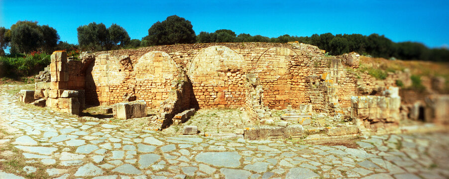 Panoramic view of the ruins of Chellah Kasbah, Rabat, Morocco.