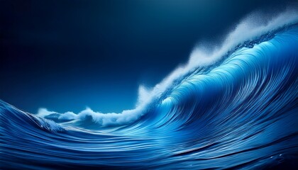 a blue wave with a dark blue background