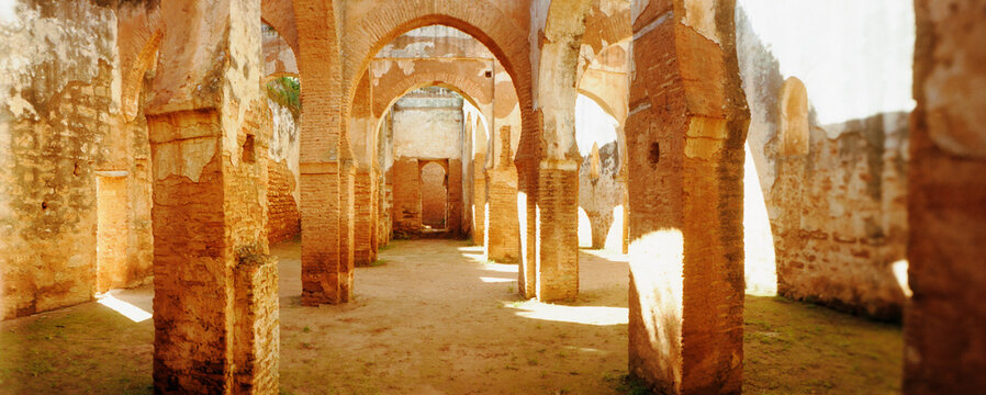Panoramic view of the ruins of Chellah Kasbah, Rabat, Morocco.
