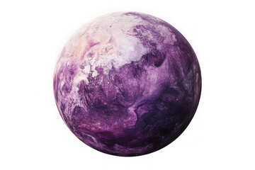 Purple planet isolated on transparent background Generative AI