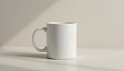 Fototapeta premium Blank Mug Mockup for Customization, High-Resolution Mug Design Template, Perfect for Coffee Branding and Product Mockups