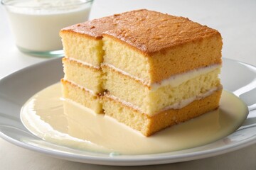 Sponge cake soaked in three types of milk